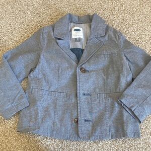 Old Navy Blue 100% Cotton Blend Blazer Jacket